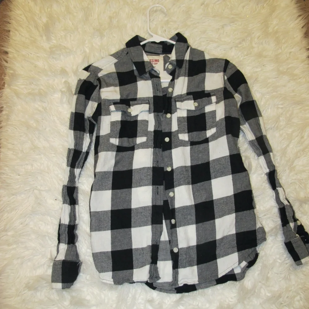 Mossimo Women's Collared Plaid Button Down Long Sleeve Shirt Size Small GUC - Picture 6 of 7